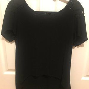 Black Top with Lace Back